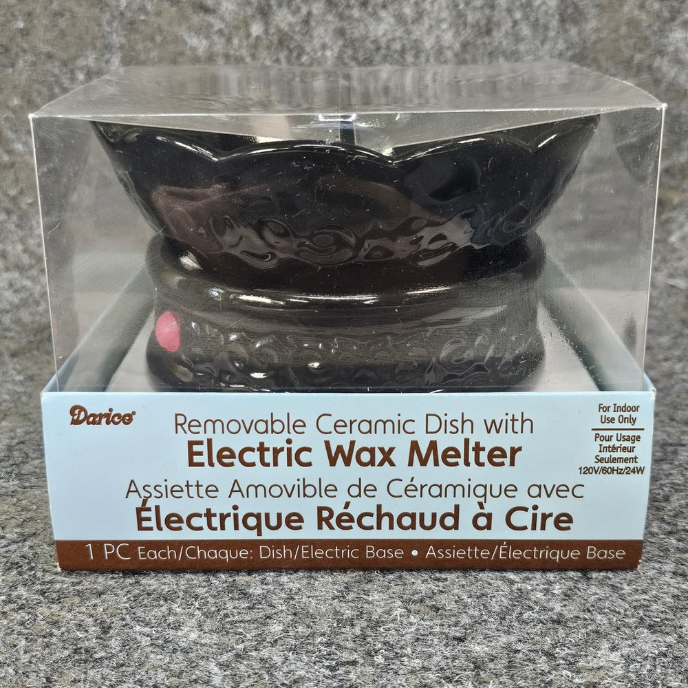 Darice Embossed Electric Ceraminc Wax Warmer, Black, New in box